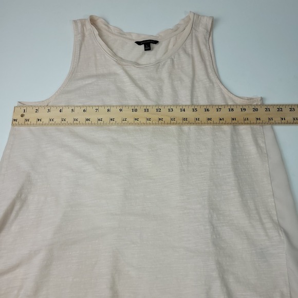 Banana Republic Sleeveless Blouse Womens Large Cream Pleated Shear Back Flowy - Picture 5 of 8